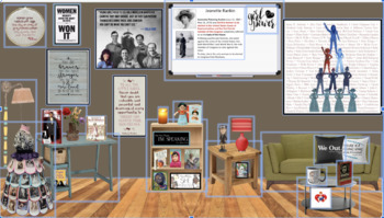 Preview of Virtual Classroom Template (Women's History) Fully Editable