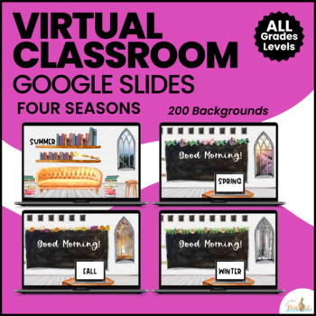 Preview of Virtual Classroom Template in Google Slides | FOUR SEASONS EDITION