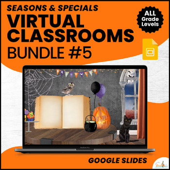 Preview of Summer, Fall, Winter and Spring Virtual Classrooms Templates in Google Slides