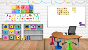 Preview of Virtual Classroom Templates - 4 Breakout Spaces Math and Reading 