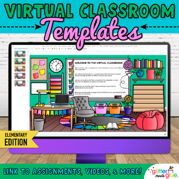 Virtual Classroom Templates Editable Google Slides for Distance Learning