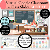 Virtual Classroom Templates Editable Google Slides for Dis