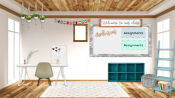 Preview of Virtual Classroom Templates - Farmhouse Style 