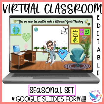 Preview of Virtual Classroom google slides Earth day mother's day seasonal distance