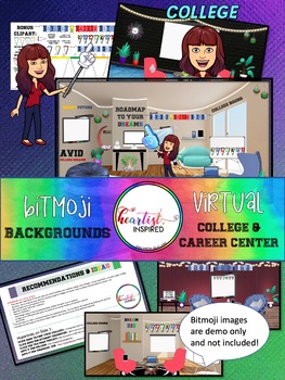 Preview of Virtual College & Career Center w/hyperlinks Backgrounds & Clipart customize