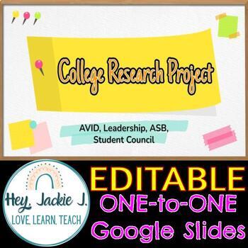 Preview of Virtual College Research Project for AVID, ASB, Leadership, Student Council