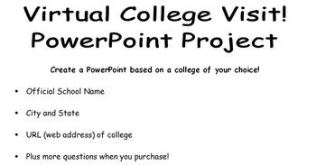 Preview of Virtual College Visit PowerPoint Project