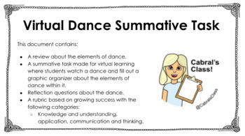 Preview of Virtual Dance Summative Task