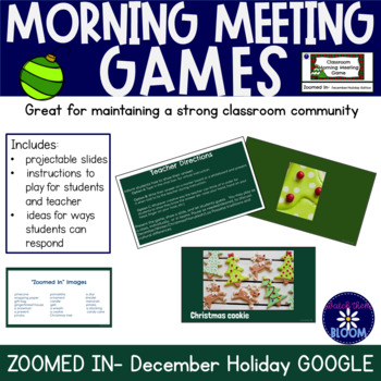 Preview of Virtual December Morning Meeting Game - Zoomed In Holiday Game GOOGLE 