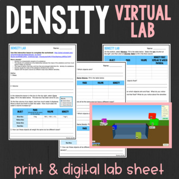 Preview of Virtual Density Lab