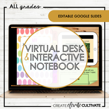 Preview of Virtual Desk & EDITABLE Interactive Notebook
