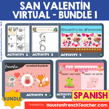 Preview of Virtual Digital Dia de San Valentin | Spanish Valentine's Day Games Bundle