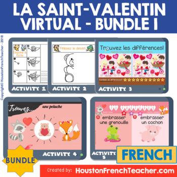 Preview of Virtual Digital La Saint Valentin | French Valentine's Day Games Bundle