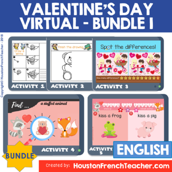 Preview of Virtual Digital Valentines Day Activities Games Party Bundle