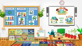 Preview of Virtual Earth Day Classroom Template