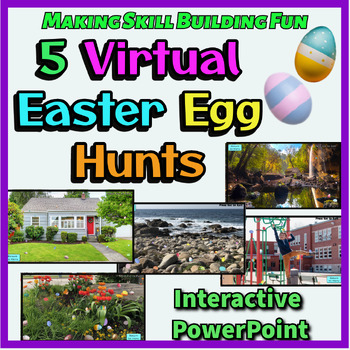 Preview of Virtual Easter Egg Hunt in 5 Locations Interactive PowerPoint