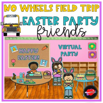 Preview of Virtual Easter Party and Egg Hunt -Distance Learning- STEM Friends