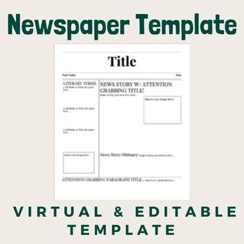 Google Doc And Newspaper Template Worksheets Teaching Resources Tpt