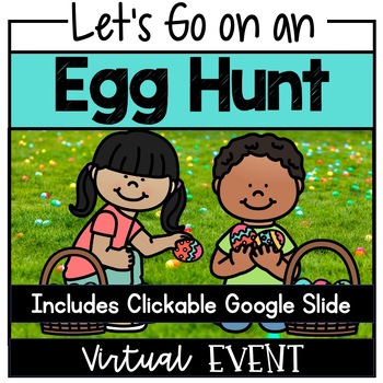 Preview of Virtual Egg Hunt, Digital Easter Themed Party Activities, Google Slides