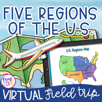 Preview of Virtual Field Trip 5 Regions of the United States Google Slides Digital Resource