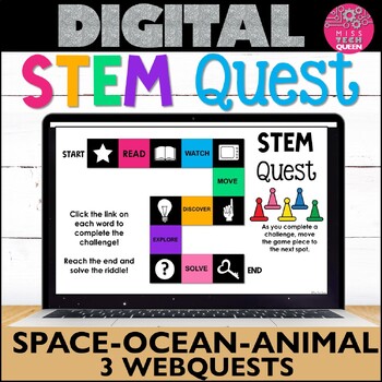 Preview of Space & Ocean WebQuest STEM Activities Virtual Field Trip BUNDLE Digital Habitat