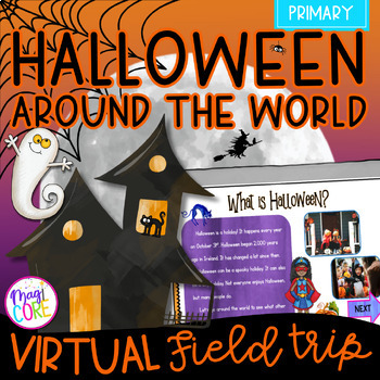 Preview of Virtual Field Trip Halloween Around the World Primary Google Slides Activities