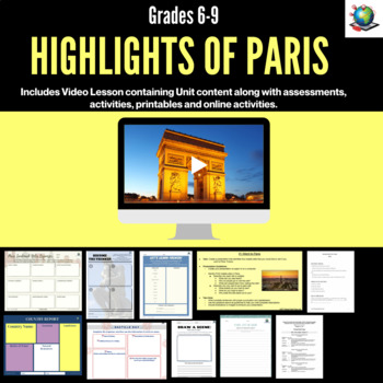 Preview of Virtual Field Trip - Highlights of Paris - Video Package for Grades 6-9