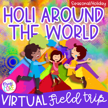 Preview of Virtual Field Trip Holi Google Slides Digital Resource Holiday Activities SeeSaw