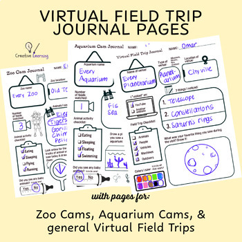Preview of Virtual Field Trip Journal Log Sheets