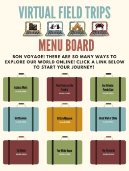 Preview of Virtual Field Trip: Links & Menu Resource (Distance Learning)