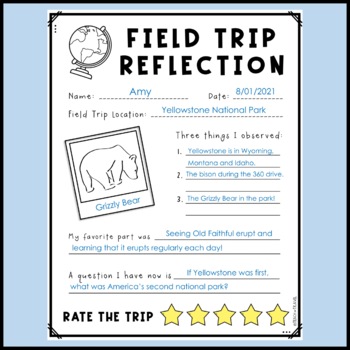 field trip reflection worksheet pdf