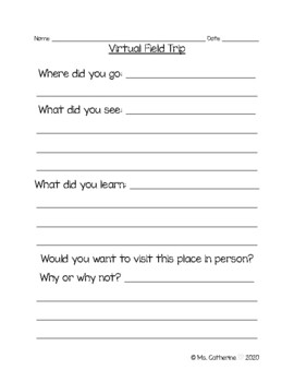Preview of Virtual Field Trip Universal Template