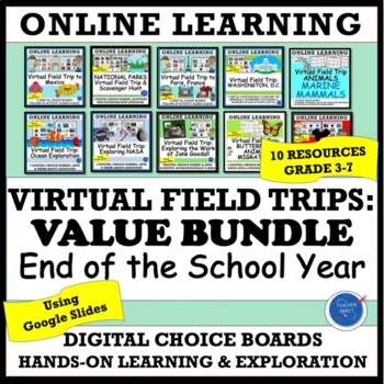 Preview of Virtual Field Trip Value Bundle End of School Year Learning Activities