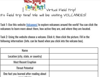 Preview of Virtual Field Trip-Volcano!