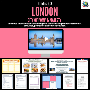 Preview of Virtual Field Trip to London - City of Pomp and Majesty - for Grades 5-8