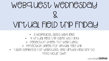 Preview of Virtual Field Trips, WebQuest & Reflection Sheets- perfect for distance learning
