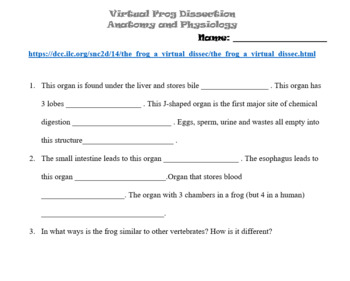 virtual lab virtual frog dissection answers