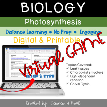 Preview of Photosynthesis - Virtual Game/Simulation (Digital/Printable)