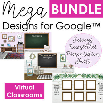 Preview of Distance Learning Virtual Designs BUNDLE for Google Apps, Sheets Forms Templates