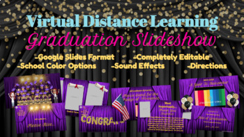 Preview of Virtual Graduation Ceremony Digital Distance Learning Slideshow