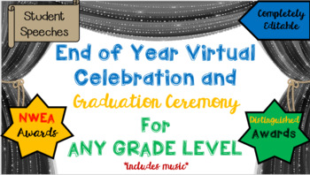 Preview of Virtual Graduation Last Day of School Celebration Template - with parent letter