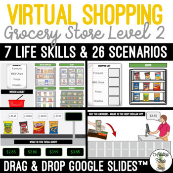 Preview of Virtual Grocery Shopping Level 2 Google Slides SS