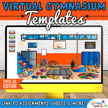Preview of Virtual Gymnasium Backgrounds: Physical Education Classroom Digital Resource