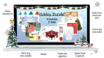 Preview of Virtual Holiday Incentive Activities | Bundle | Distant Learning | Editable