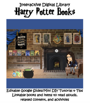 Preview of Virtual Interactive Digital Library Harry Potter Series EDITABLE