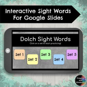 Preview of Virtual Interactive Sight Word Flash Cards - Dolch -  Google Slides - EDITABLE