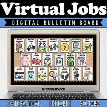 Preview of Virtual Jobs for Online Classrooms: Digital Interactive Bulletin Board (20 Jobs)