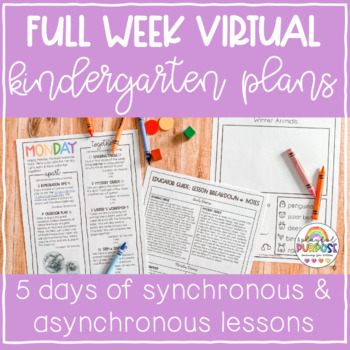Preview of FREE Virtual Kindergarten: FULL WEEK FR & ENG PLANS (synchronous + asynchronous)