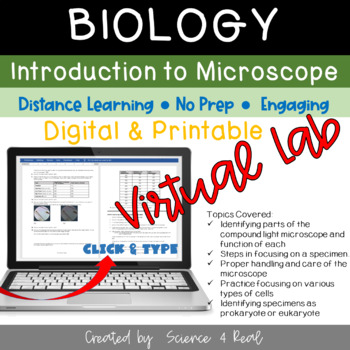 Preview of CELLS & Compound Light Microscopes Virtual Lab/Simulation (Digital/Printable)