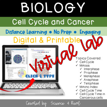 Preview of Cell Cycle/Mitosis/Cancer VIRTUAL LAB (Digital/Printable)